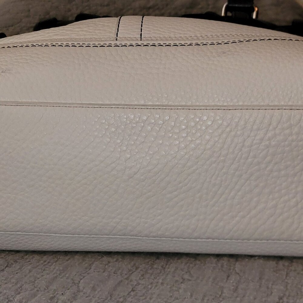 Coach Hampton Pebble Leather - Off White w/Black Trim - Silver Hardware - Picture 5 of 7